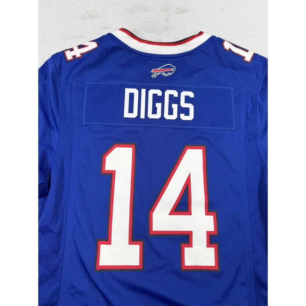 Buffalo Bills Football Jersey Mens Small Blue NFL Nike Diggs 14 On Field